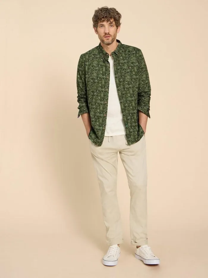 White Stuff SHIRTS Seaweed Printed Shirt Green Print 8211 Men