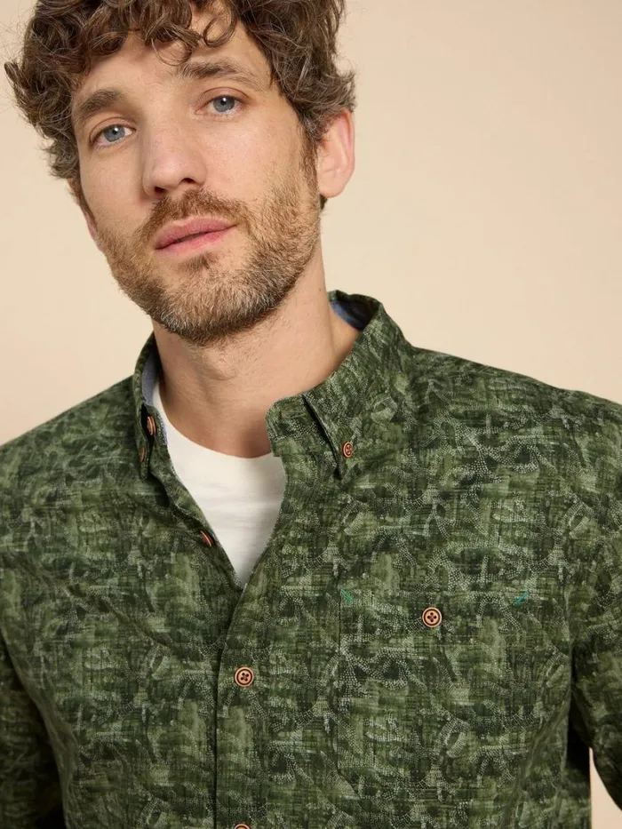 White Stuff SHIRTS Seaweed Printed Shirt Green Print 8211 Men White Stuff SHIRTS Seaweed Printed Shirt Green Print 8211 Men
