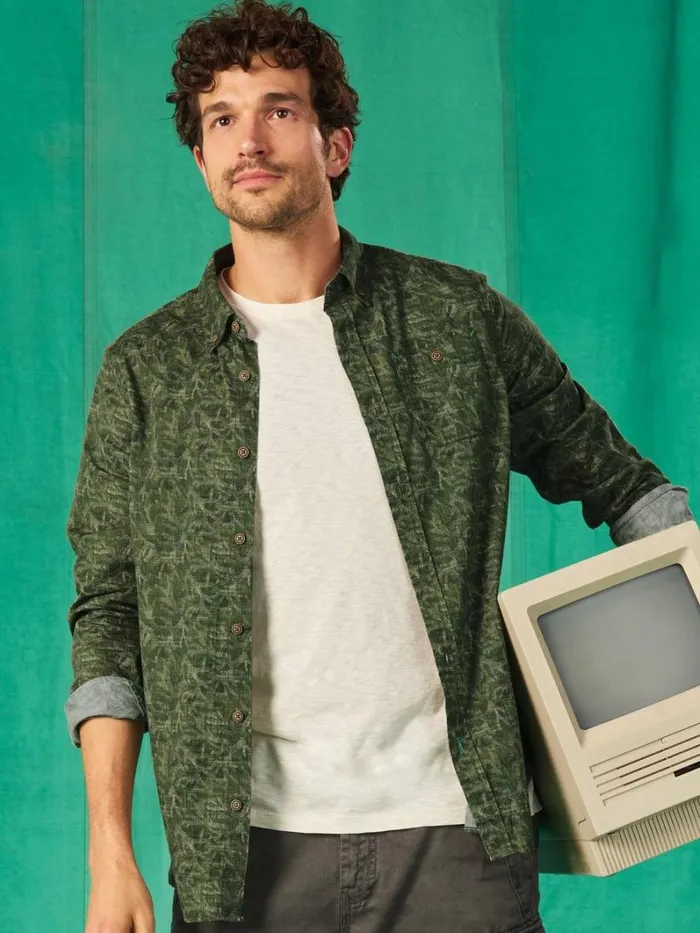 White Stuff SHIRTS Seaweed Printed Shirt Green Print 8211 Men White Stuff SHIRTS Seaweed Printed Shirt Green Print 8211 Men