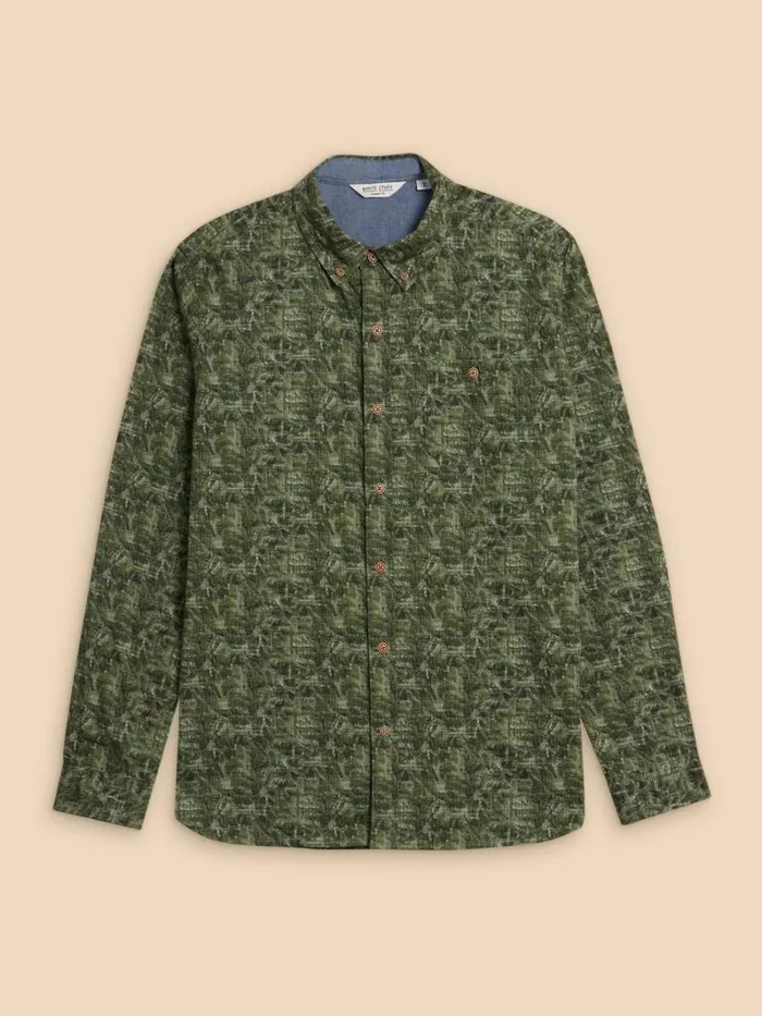 White Stuff SHIRTS Seaweed Printed Shirt Green Print 8211 Men White Stuff SHIRTS Seaweed Printed Shirt Green Print 8211 Men