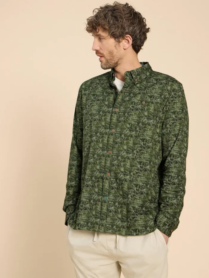White Stuff SHIRTS Seaweed Printed Shirt Green Print 8211 Men White Stuff SHIRTS Seaweed Printed Shirt Green Print 8211 Men