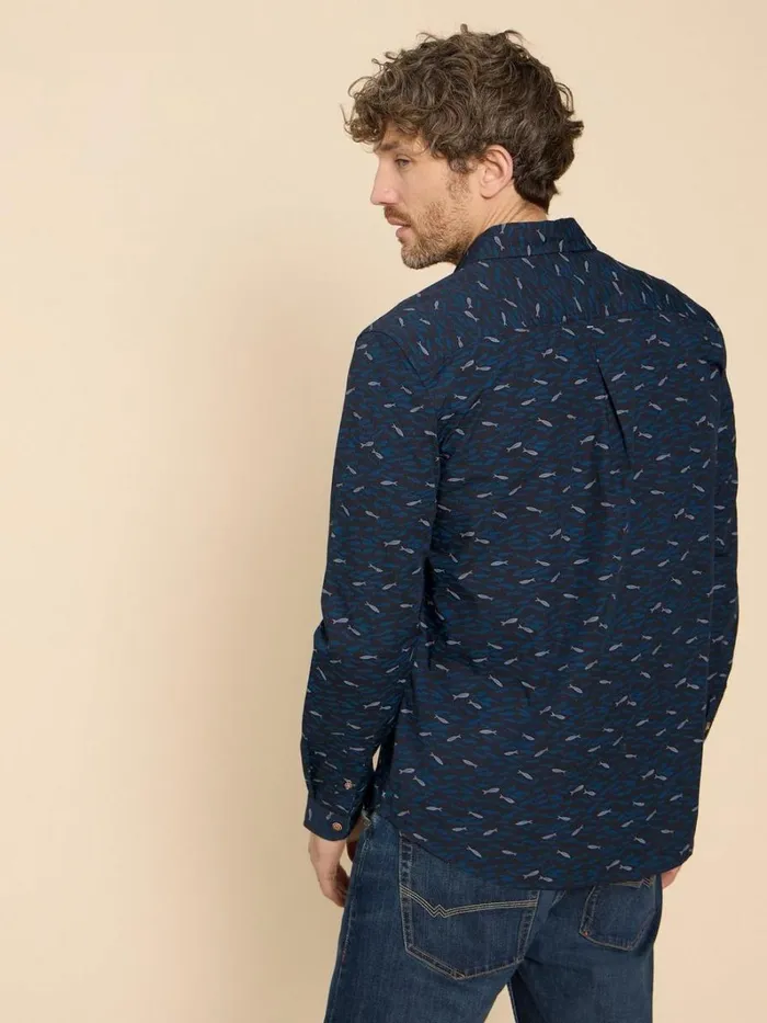 White Stuff SHIRTS Shoal Printed LS Shirt Navy Print 8211 Men White Stuff SHIRTS Shoal Printed LS Shirt Navy Print 8211 Men
