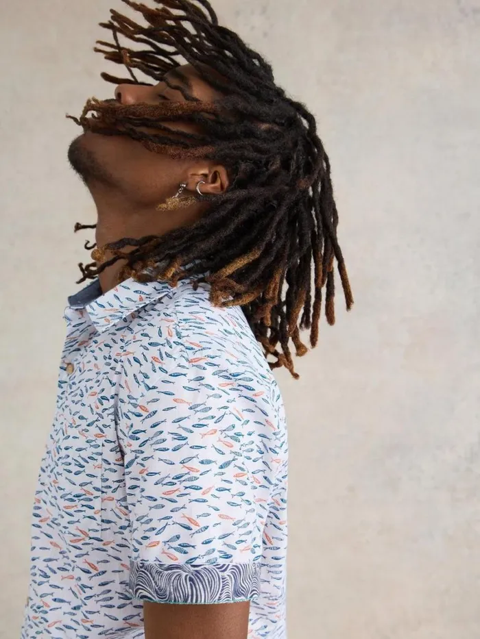 White Stuff SHIRTS Shoal Printed Shirt White Multi 8211 Men