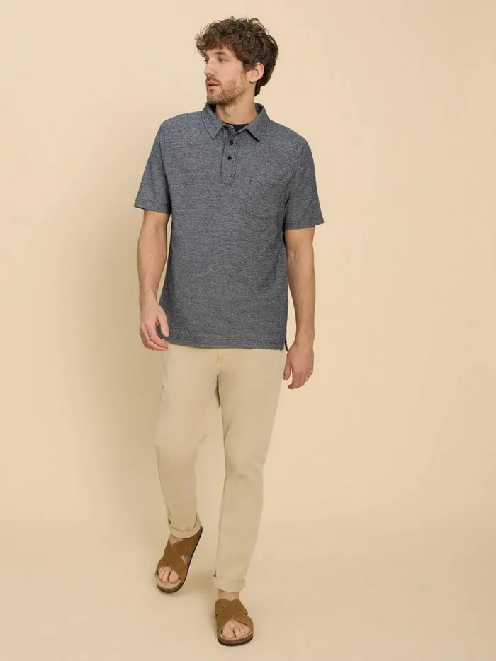 White Stuff SHIRTS Twisted Texture Polo Navy Multi 8211 Men