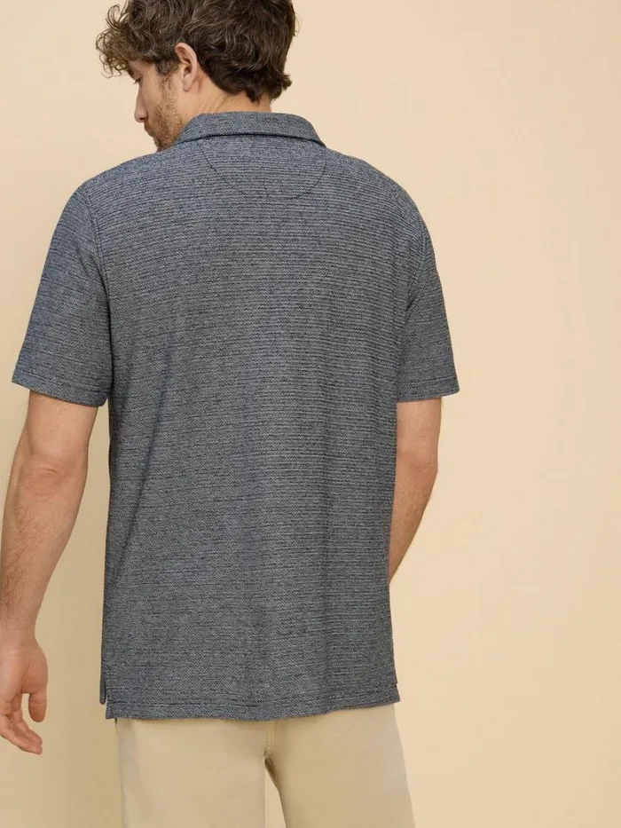 White Stuff SHIRTS Twisted Texture Polo Navy Multi 8211 Men White Stuff SHIRTS Twisted Texture Polo Navy Multi 8211 Men