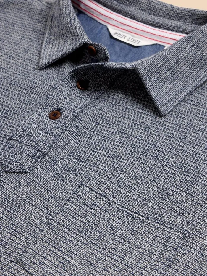 White Stuff SHIRTS Twisted Texture Polo Navy Multi 8211 Men White Stuff SHIRTS Twisted Texture Polo Navy Multi 8211 Men