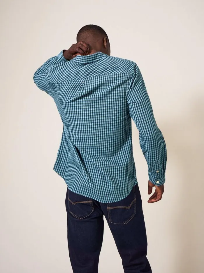White Stuff SHIRTS Westlake Gingham Shirt Mint Green 8211 Men