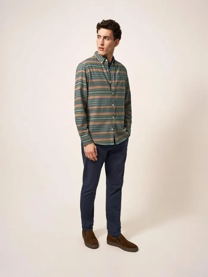 White Stuff SHIRTS Wilne Stripe Shirt Khaki Green 8211 Men White Stuff SHIRTS Wilne Stripe Shirt Khaki Green 8211 Men