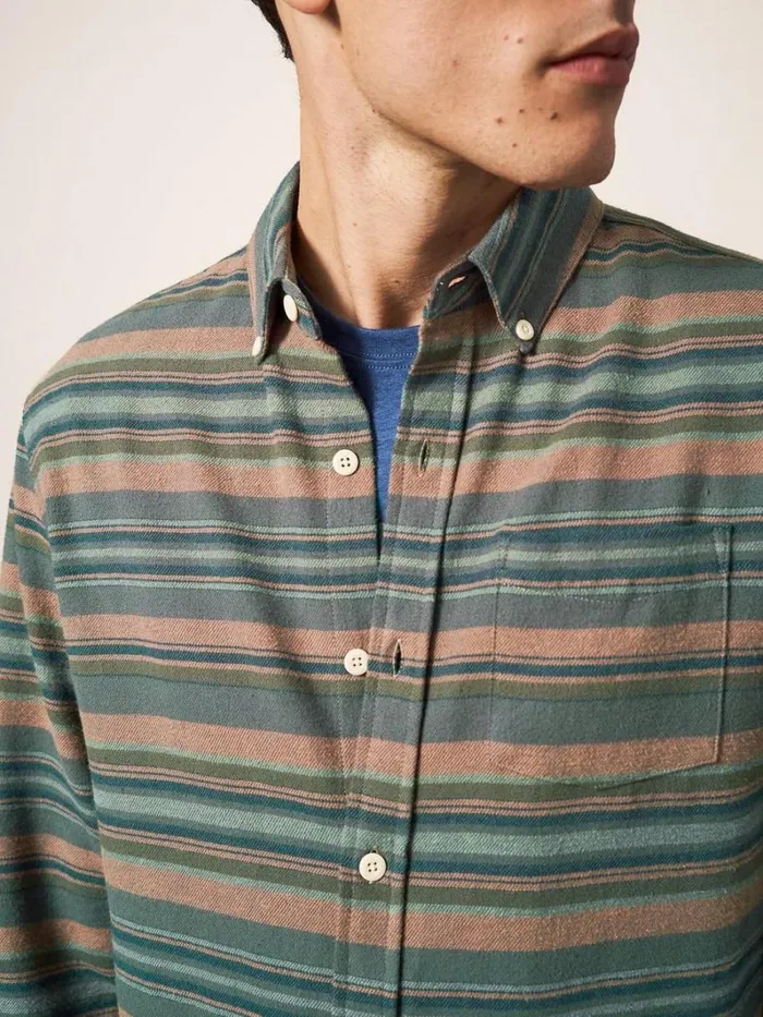 White Stuff SHIRTS Wilne Stripe Shirt Khaki Green 8211 Men White Stuff SHIRTS Wilne Stripe Shirt Khaki Green 8211 Men