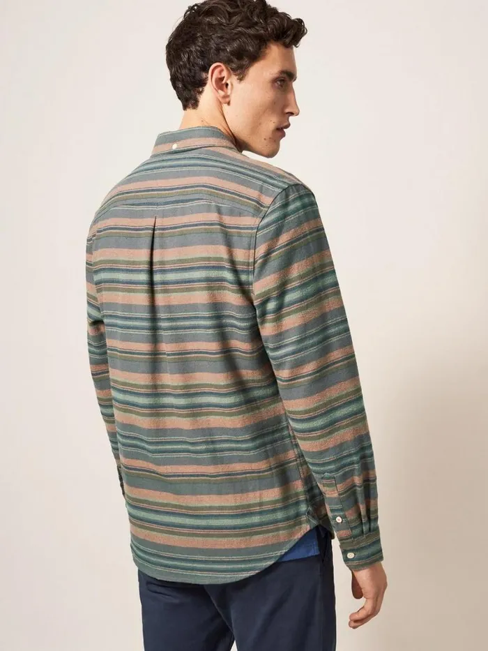 White Stuff SHIRTS Wilne Stripe Shirt Khaki Green 8211 Men White Stuff SHIRTS Wilne Stripe Shirt Khaki Green 8211 Men
