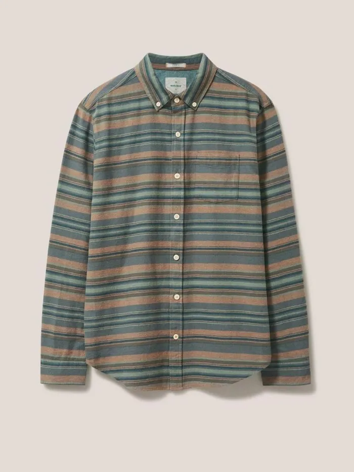 White Stuff SHIRTS Wilne Stripe Shirt Khaki Green 8211 Men White Stuff SHIRTS Wilne Stripe Shirt Khaki Green 8211 Men