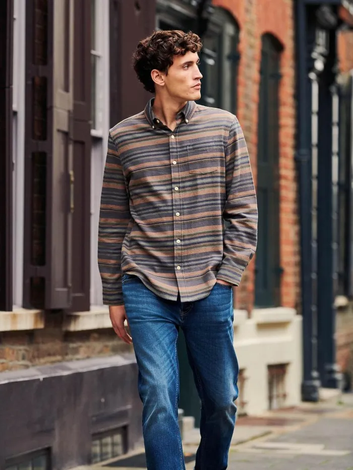 White Stuff SHIRTS Wilne Stripe Shirt Khaki Green 8211 Men White Stuff SHIRTS Wilne Stripe Shirt Khaki Green 8211 Men