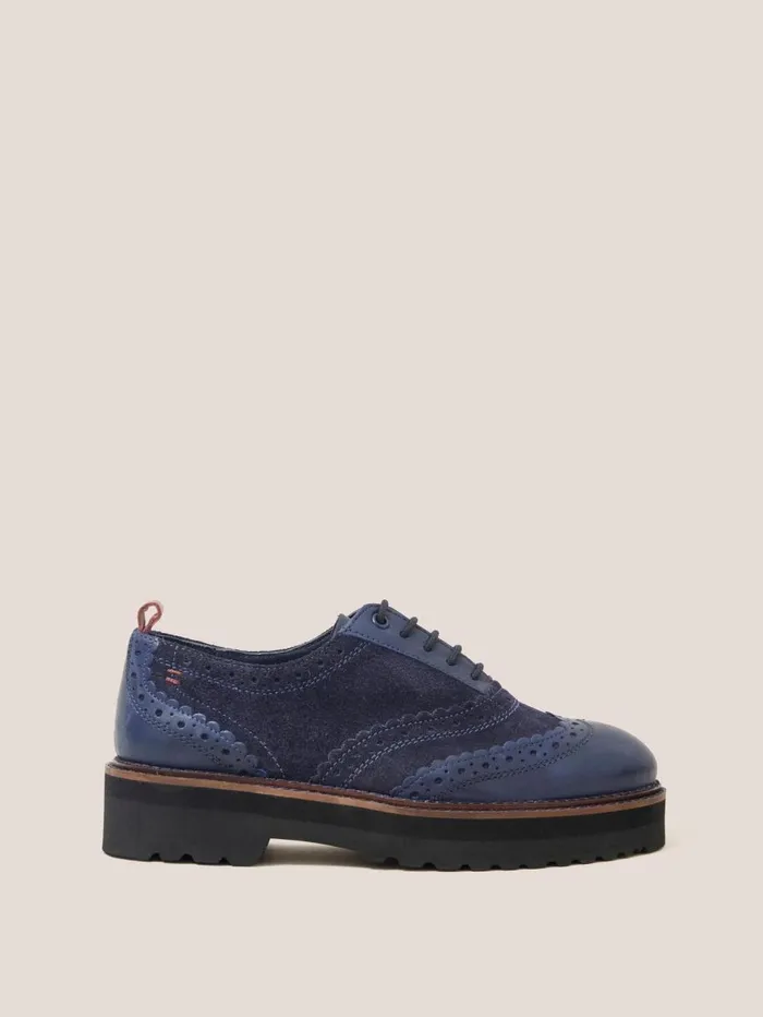 White Stuff SHOES Chunky Leather Lace Up Brogue Dark Navy 8211 Women White Stuff SHOES Chunky Leather Lace Up Brogue Dark Navy 8211 Women