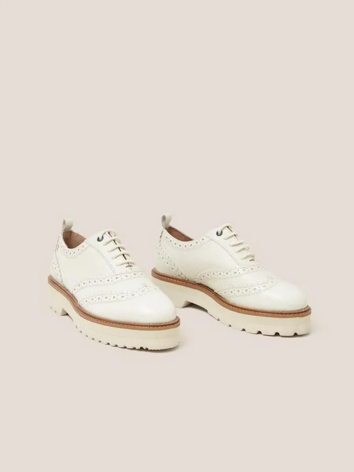 White Stuff SHOES Chunky Leather Lace Up Brogue Light Natural 8211 Women White Stuff SHOES Chunky Leather Lace Up Brogue Light Natural 8211 Women