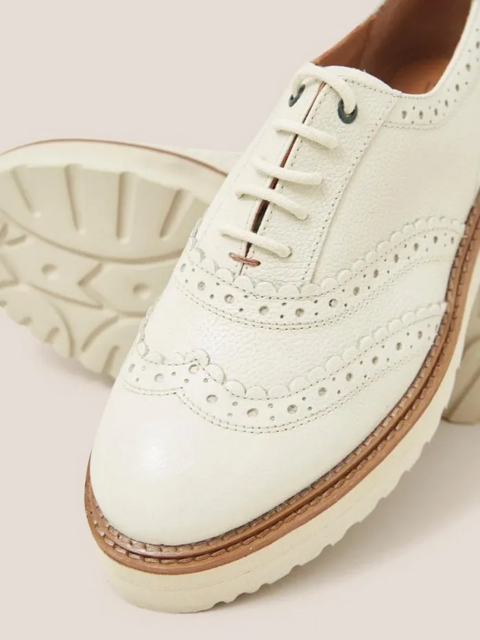 White Stuff SHOES Chunky Leather Lace Up Brogue Light Natural 8211 Women White Stuff SHOES Chunky Leather Lace Up Brogue Light Natural 8211 Women