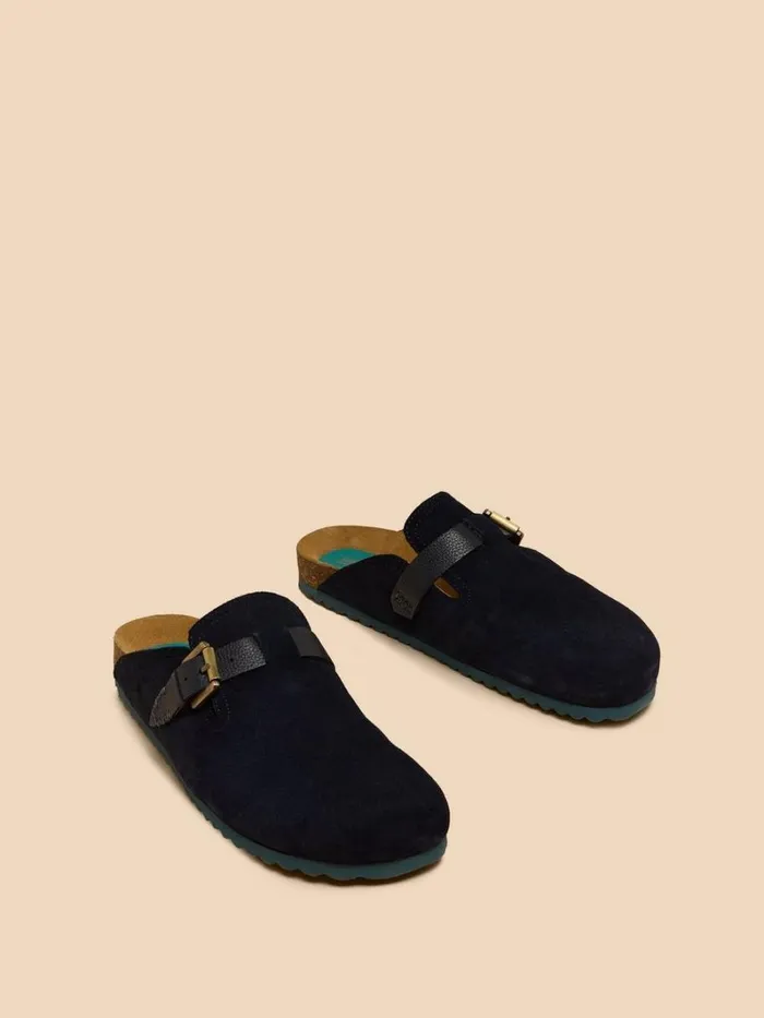 White Stuff SHOES Myrtle Suede Slip On Mule Dark Navy 8211 Women