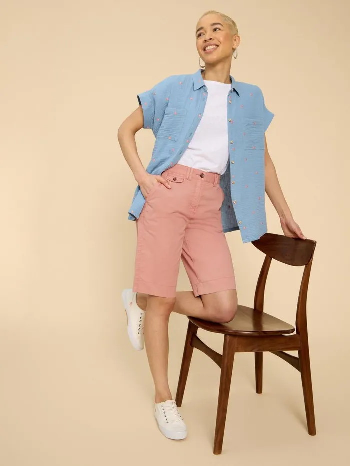 White Stuff SHORTS Hayley Organic Cotton Shorts Mid Pink 8211 Women White Stuff SHORTS Hayley Organic Cotton Shorts Mid Pink 8211 Women