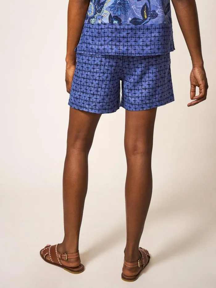 White Stuff SHORTS Rowena Linen Short Blue Multi 8211 Women White Stuff SHORTS Rowena Linen Short Blue Multi 8211 Women