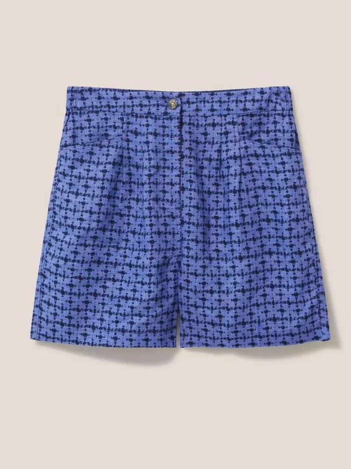 White Stuff SHORTS Rowena Linen Short Blue Multi 8211 Women White Stuff SHORTS Rowena Linen Short Blue Multi 8211 Women