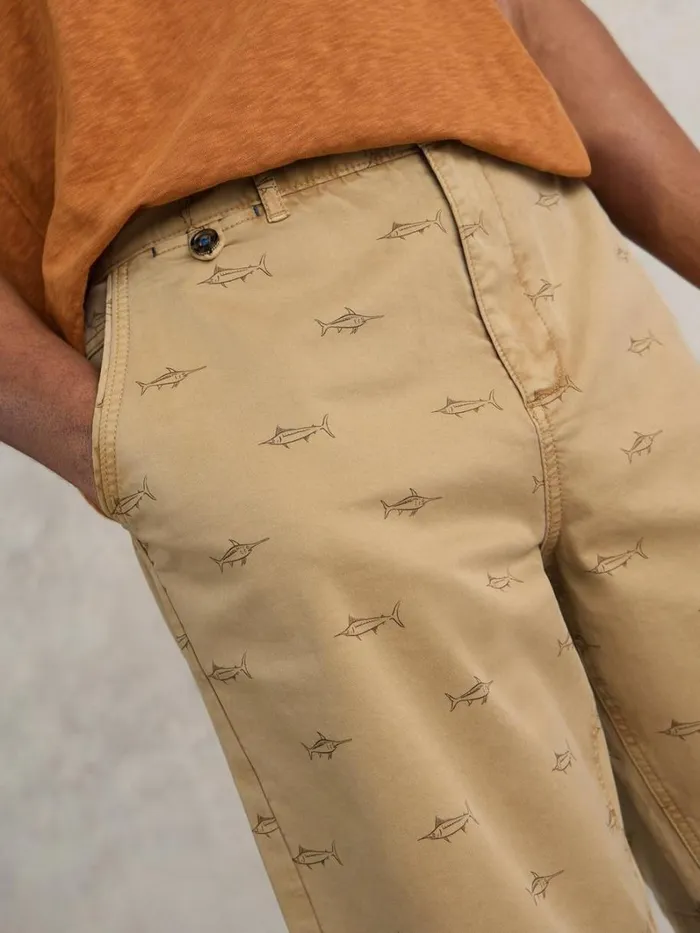 White Stuff SHORTS Swordfish Chino Short Natural Print 8211 Men