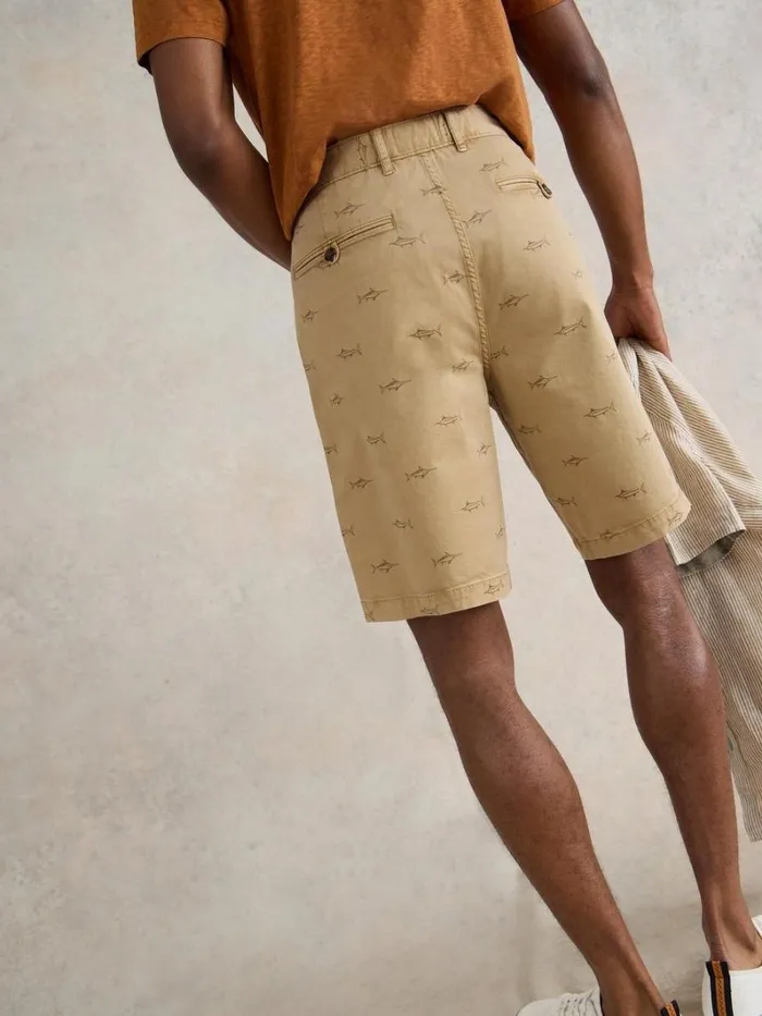 White Stuff SHORTS Swordfish Chino Short Natural Print 8211 Men