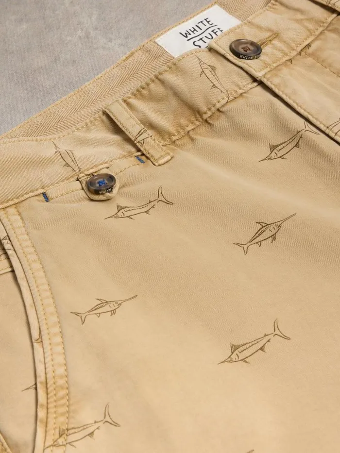 White Stuff SHORTS Swordfish Chino Short Natural Print 8211 Men
