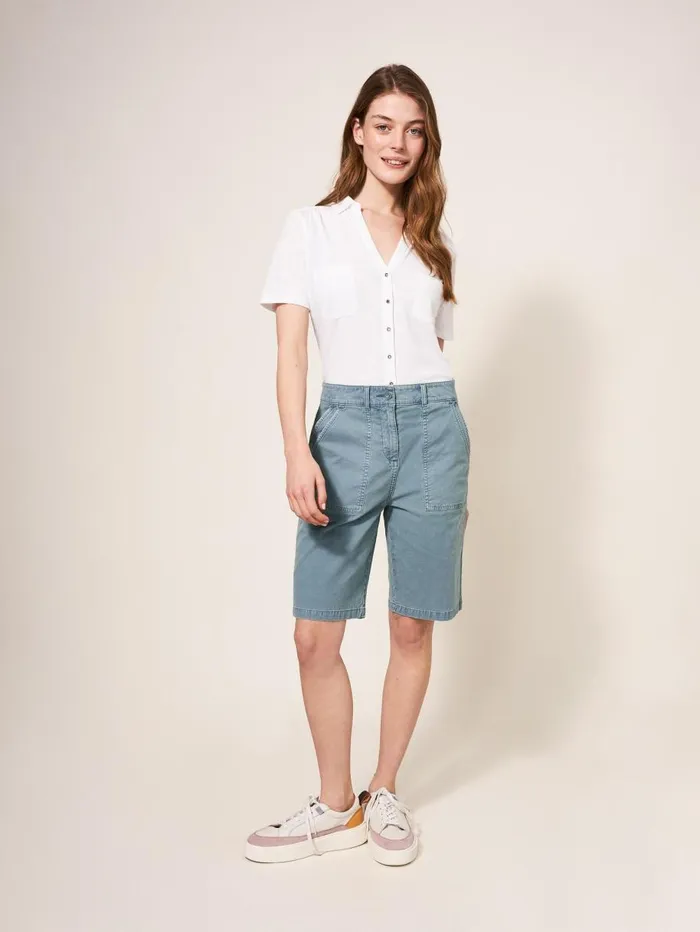 White Stuff SHORTS Twister Chino Short Mid Teal 8211 Women White Stuff SHORTS Twister Chino Short Mid Teal 8211 Women