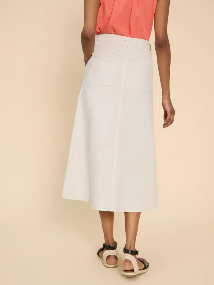 White Stuff SKIRTS Allie Denim Midi Skirt Light Natural 8211 Women White Stuff SKIRTS Allie Denim Midi Skirt Light Natural 8211 Women