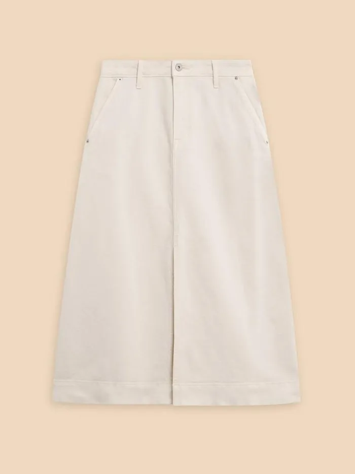 White Stuff SKIRTS Allie Denim Midi Skirt Light Natural 8211 Women White Stuff SKIRTS Allie Denim Midi Skirt Light Natural 8211 Women