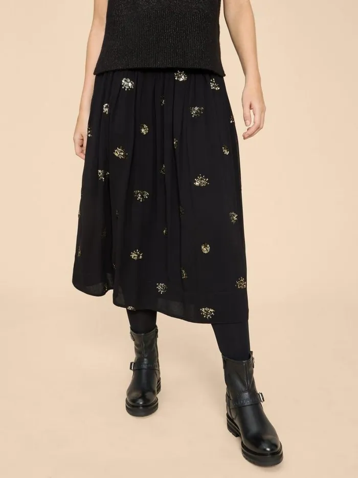 White Stuff SKIRTS Astrid Sequin Skirt Black Multi 8211 Women White Stuff SKIRTS Astrid Sequin Skirt Black Multi 8211 Women