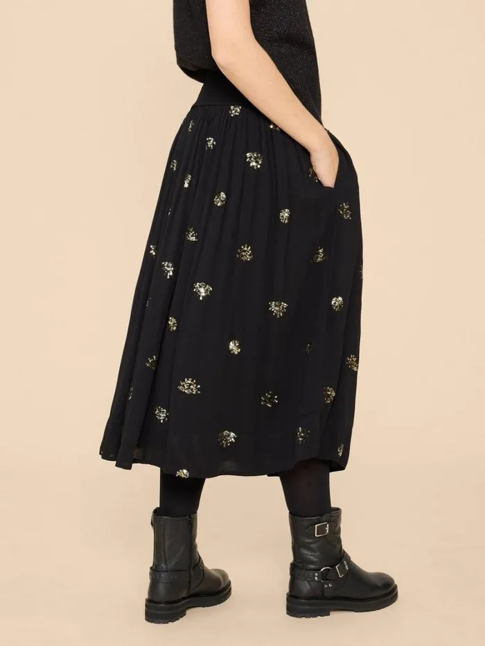 White Stuff SKIRTS Astrid Sequin Skirt Black Multi 8211 Women White Stuff SKIRTS Astrid Sequin Skirt Black Multi 8211 Women