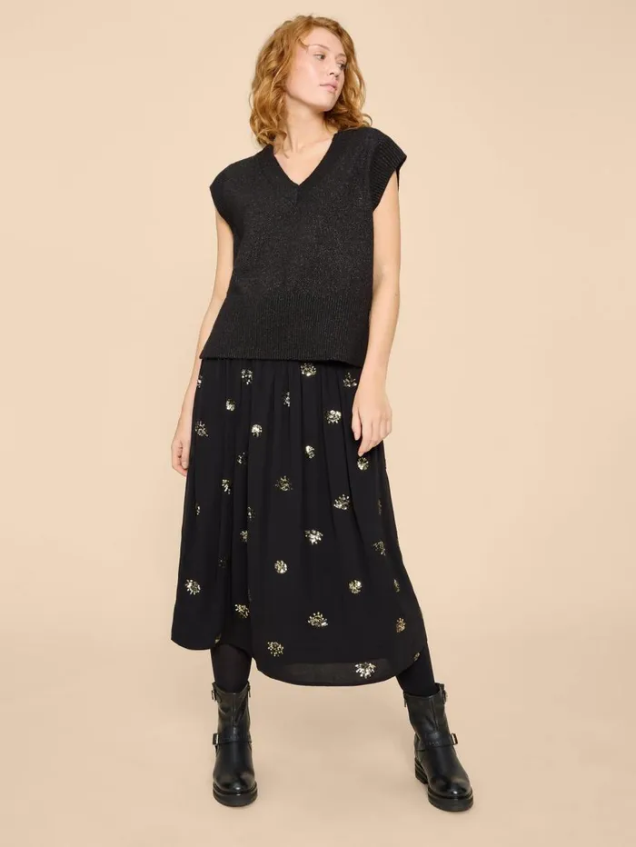 White Stuff SKIRTS Astrid Sequin Skirt Black Multi 8211 Women White Stuff SKIRTS Astrid Sequin Skirt Black Multi 8211 Women