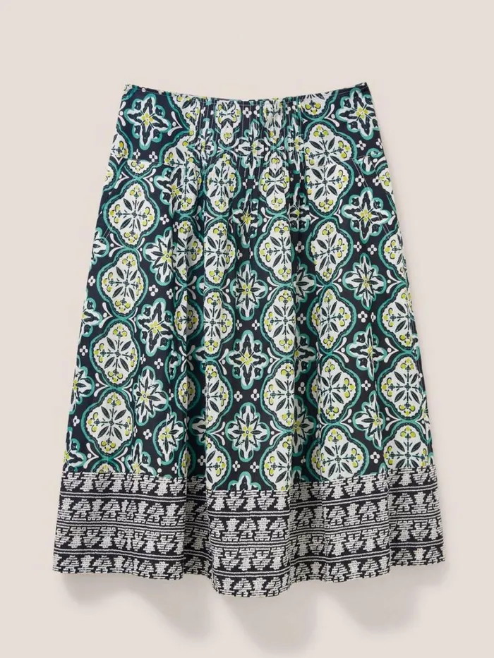 White Stuff SKIRTS Charlotte Cotton Midi Skirt Black Multi 8211 Women