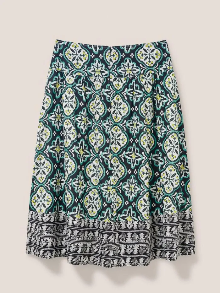 White Stuff SKIRTS Charlotte Cotton Midi Skirt Black Multi 8211 Women White Stuff SKIRTS Charlotte Cotton Midi Skirt Black Multi 8211 Women