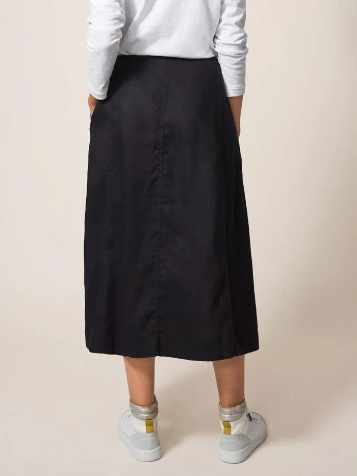 White Stuff SKIRTS Ciara Linen Skirt Washed Black 8211 Women White Stuff SKIRTS Ciara Linen Skirt Washed Black 8211 Women