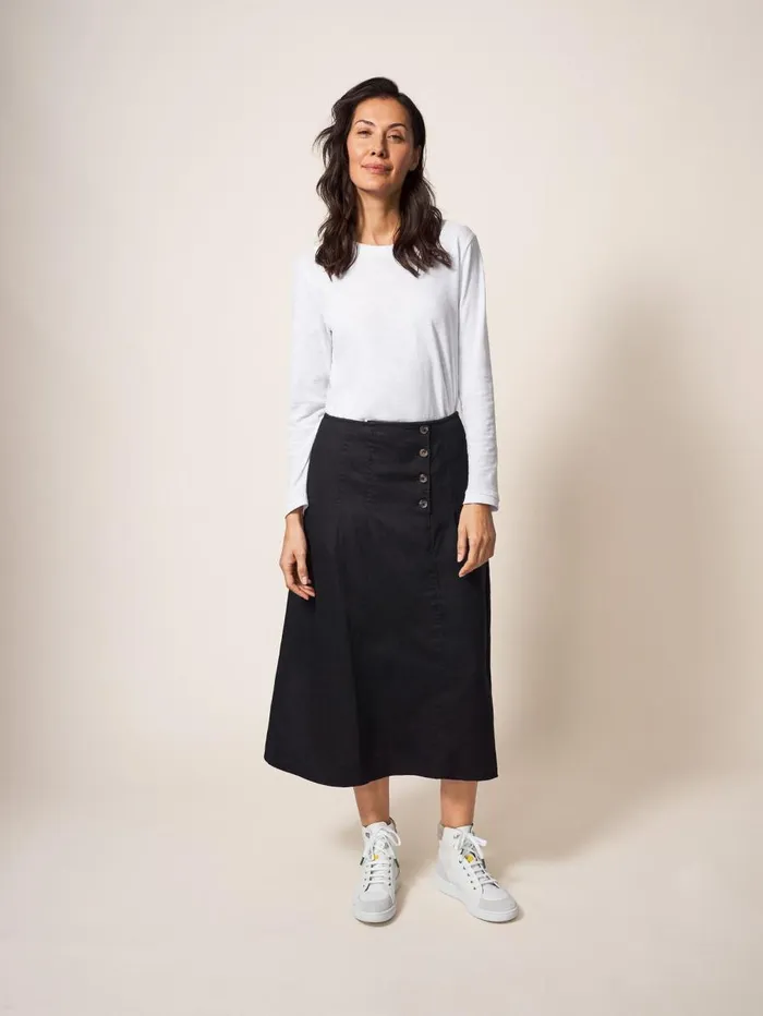 White Stuff SKIRTS Ciara Linen Skirt Washed Black 8211 Women White Stuff SKIRTS Ciara Linen Skirt Washed Black 8211 Women