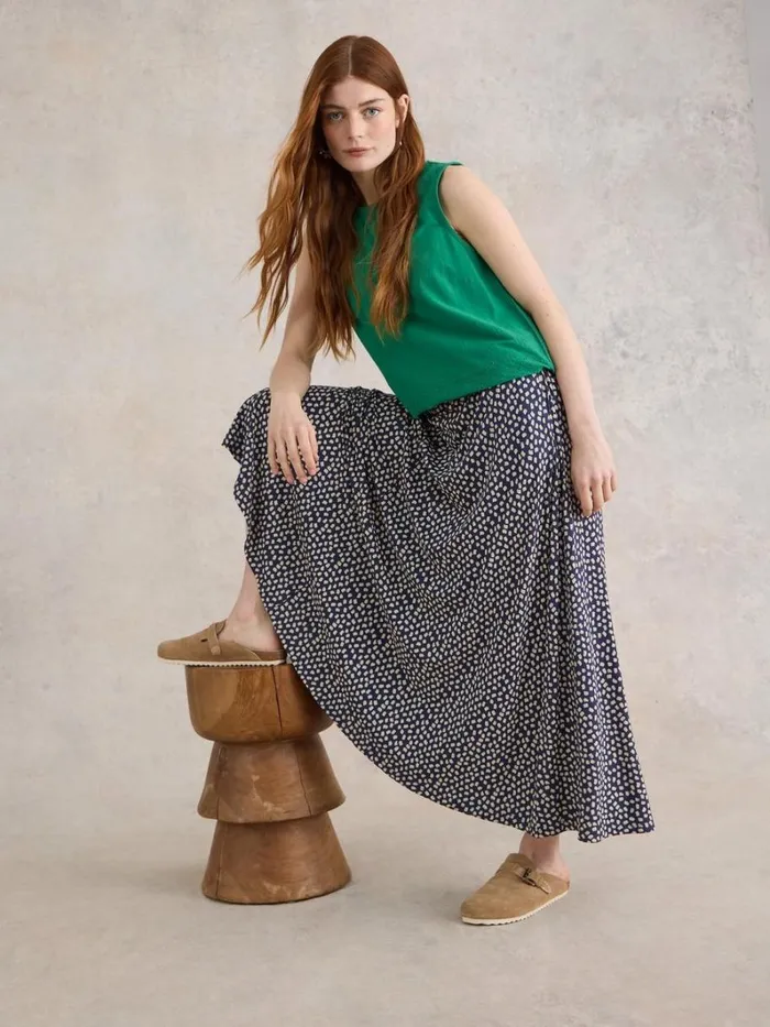 White Stuff SKIRTS Jada Eco Vero Skirt Blue Print 8211 Women