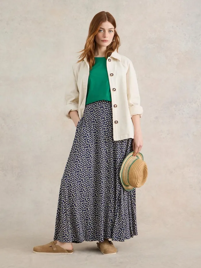 White Stuff SKIRTS Jada Eco Vero Skirt Blue Print 8211 Women