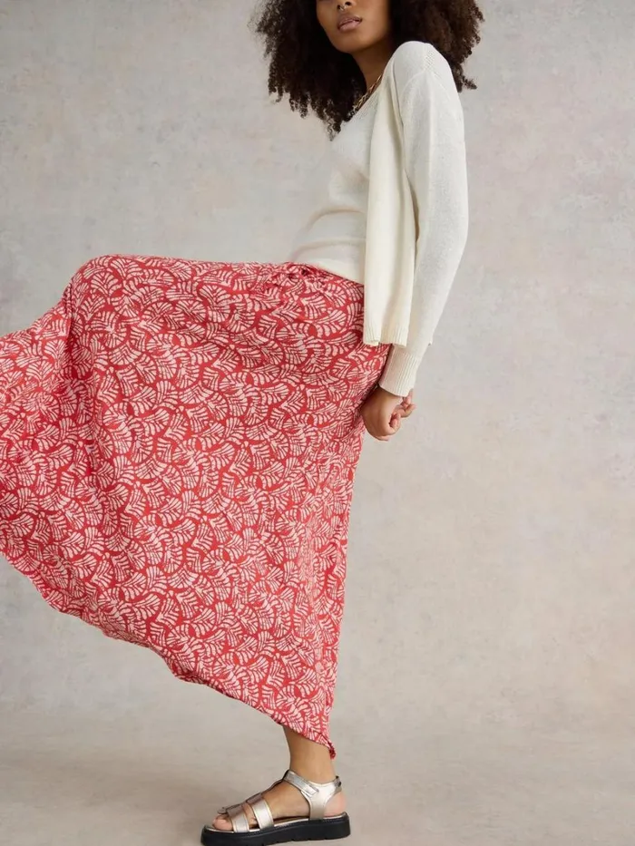 White Stuff SKIRTS Jada Eco Vero Skirt Red Print 8211 Women White Stuff SKIRTS Jada Eco Vero Skirt Red Print 8211 Women