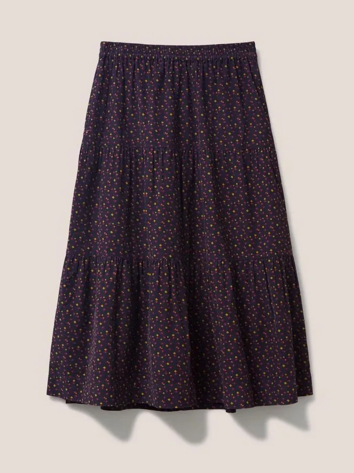 White Stuff SKIRTS Jade Cord Tiered Skirt Grey Multi 8211 Women White Stuff SKIRTS Jade Cord Tiered Skirt Grey Multi 8211 Women