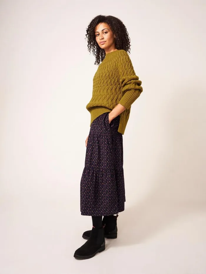 White Stuff SKIRTS Jade Cord Tiered Skirt Grey Multi 8211 Women White Stuff SKIRTS Jade Cord Tiered Skirt Grey Multi 8211 Women