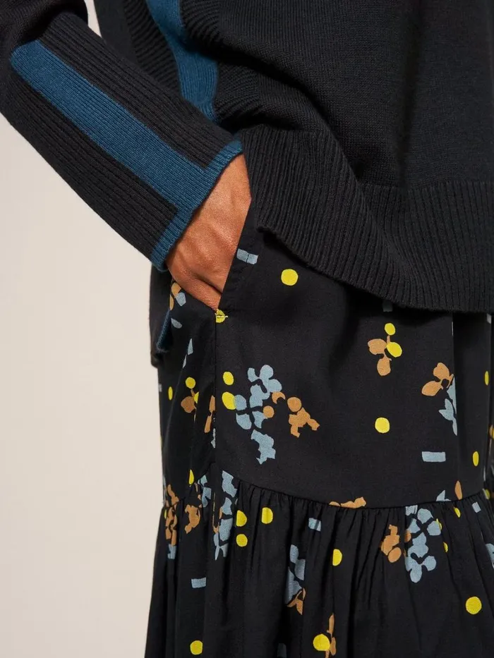 White Stuff SKIRTS Jamima Eco Vero Midi Skirt Black Multi 8211 Women