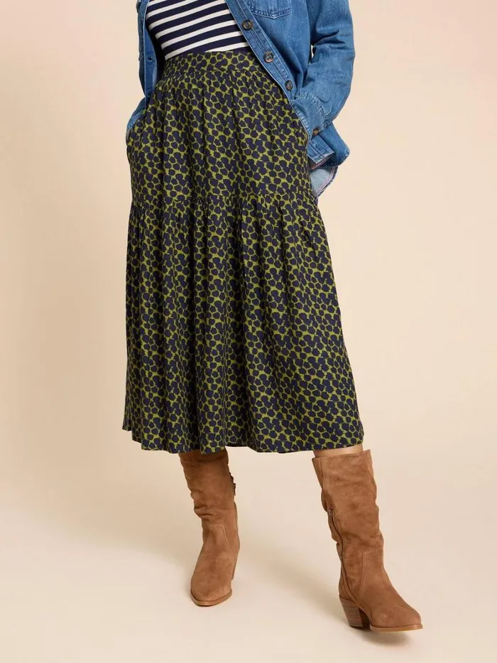 White Stuff SKIRTS Jamima Eco Vero Skirt Navy Multi 8211 Women White Stuff SKIRTS Jamima Eco Vero Skirt Navy Multi 8211 Women