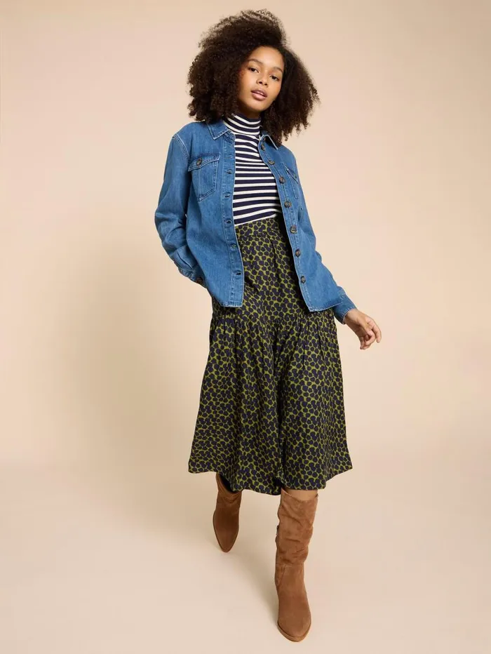 White Stuff SKIRTS Jamima Eco Vero Skirt Navy Multi 8211 Women White Stuff SKIRTS Jamima Eco Vero Skirt Navy Multi 8211 Women