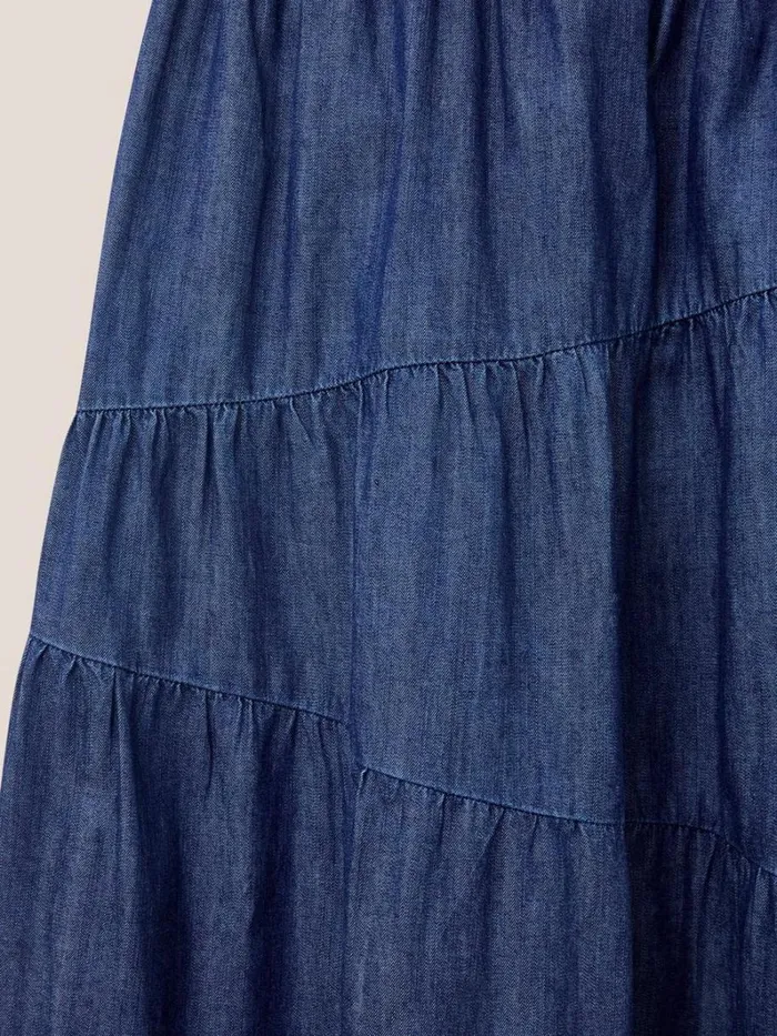 White Stuff SKIRTS Jenna Tiered Denim Skirt Dk Denim 8211 Women White Stuff SKIRTS Jenna Tiered Denim Skirt Dk Denim 8211 Women
