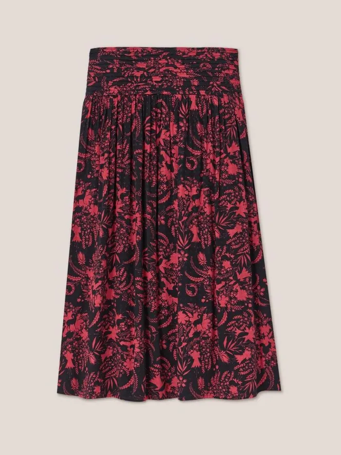White Stuff SKIRTS Maeva Midi Skirt Black Print 8211 Women White Stuff SKIRTS Maeva Midi Skirt Black Print 8211 Women