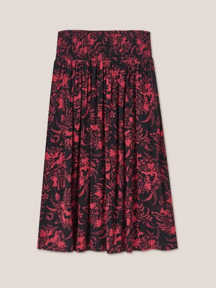 White Stuff SKIRTS Maeva Midi Skirt Black Print 8211 Women White Stuff SKIRTS Maeva Midi Skirt Black Print 8211 Women