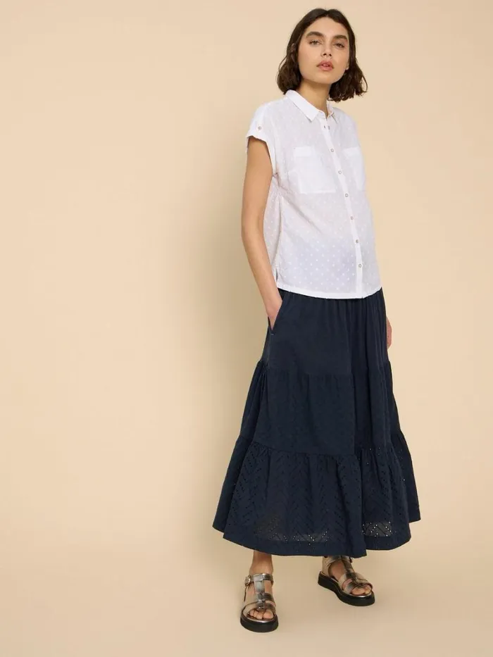 White Stuff SKIRTS Marissa Broderie Maxi Skirt Dark Navy 8211 Women