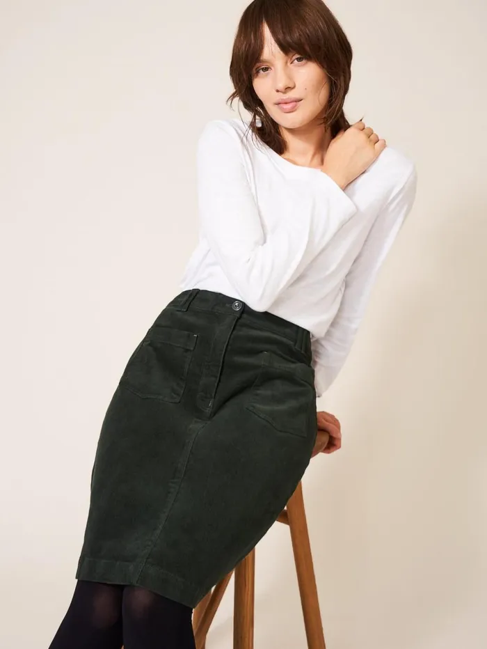 White Stuff SKIRTS Melody Organic Cord Skirt Khaki Green 8211 Women White Stuff SKIRTS Melody Organic Cord Skirt Khaki Green 8211 Women