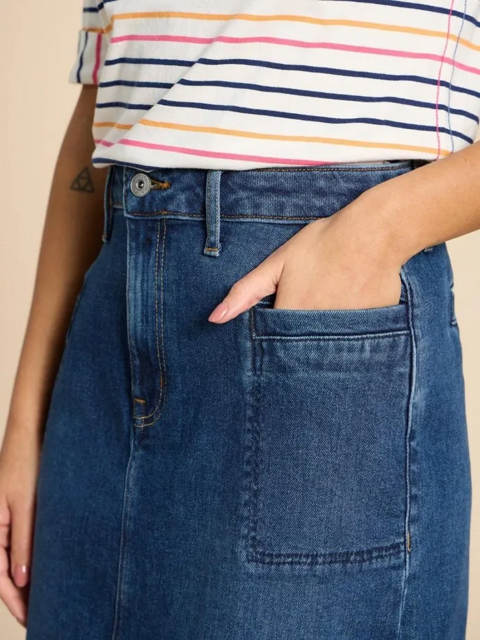 White Stuff SKIRTS Penny Denim Midi Skirt Mid Denim 8211 Women White Stuff SKIRTS Penny Denim Midi Skirt Mid Denim 8211 Women